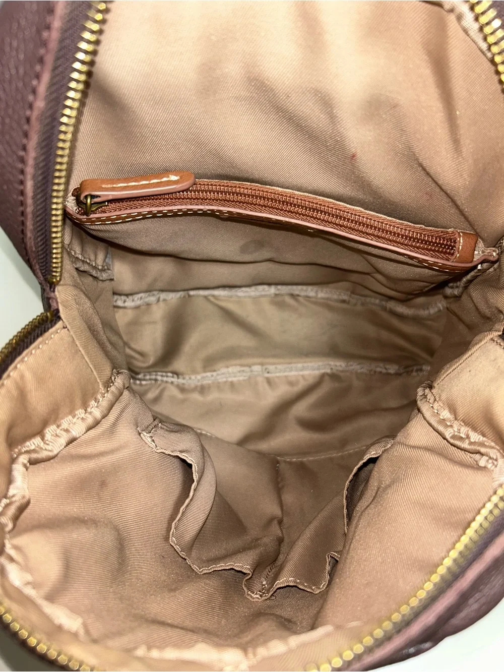 The Sak De Young Brown Pebbled Leather Zip Backpack